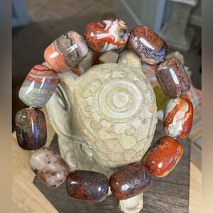Mexican Crazy Lace Agate Barrel💕